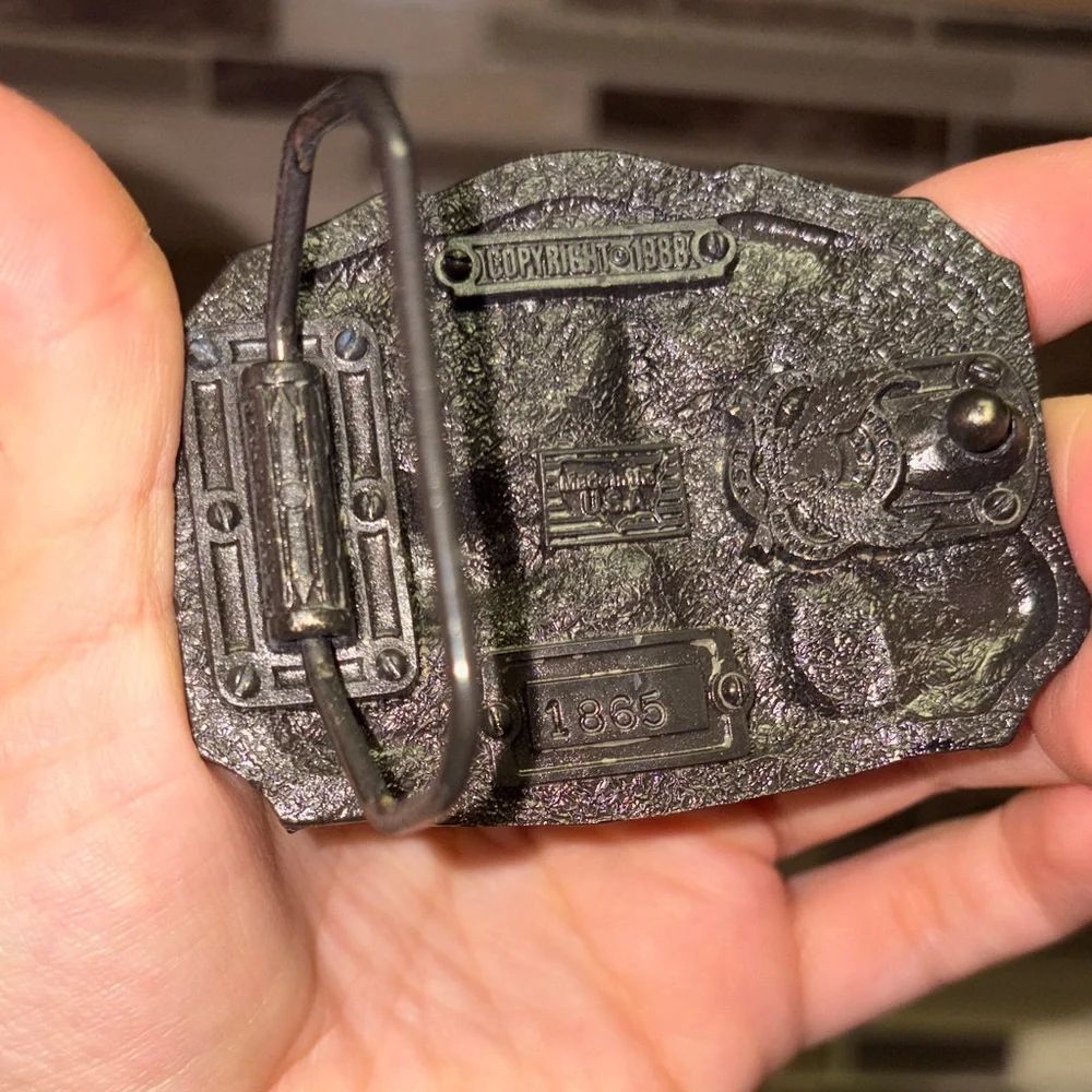 Vintage Firefighters Belt Buckle with Horse and Carriage Design